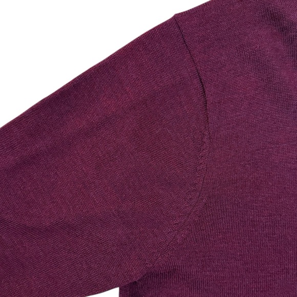 Raffi Bronson Merino Wool V-Neck Sweater Merlot Red Raglan Lightweight Medium - Picture 5 of 13